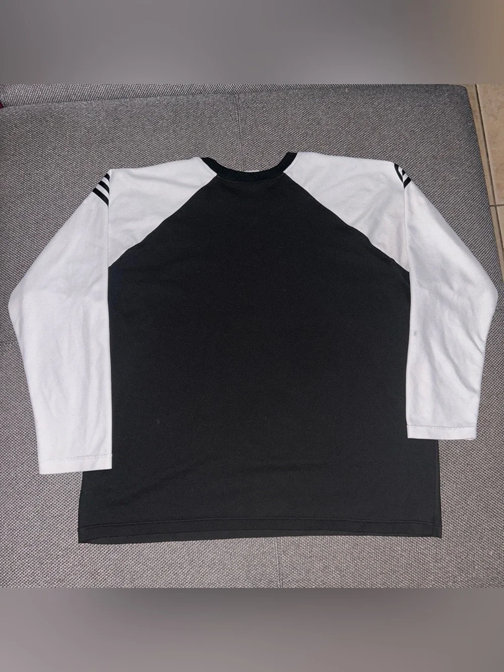 Vintage adidas Black and White Long-Sleeve Athletic Tee
